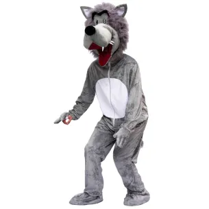 Déguisement mascotte peluche de loup garou pour homme et femme