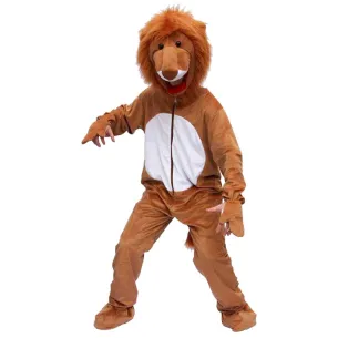 Déguisement mascotte lion peluche pour adulte