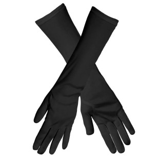 Accessoire déguisement femme - Gants longs coton noirs 2