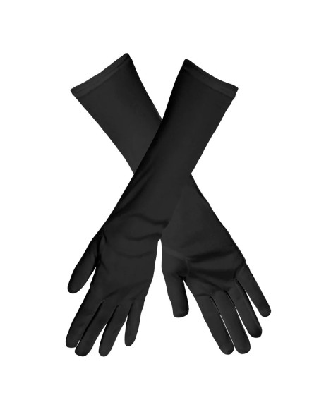 Accessoire déguisement femme - Gants longs coton noirs