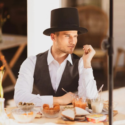 Haut de forme feutre luxe noir