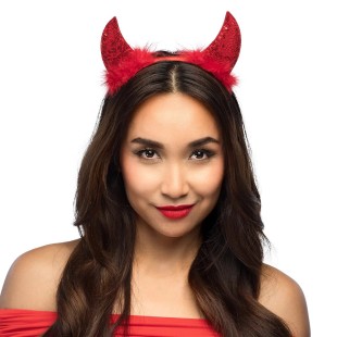 Serre tête Cornes de diable rouges