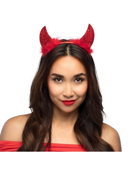 Serre tête Cornes de diable rouges