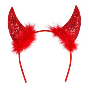 Serre tête Cornes de diable rouges 2