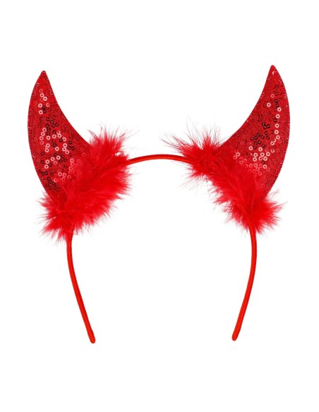 Serre tête Cornes de diable rouges
