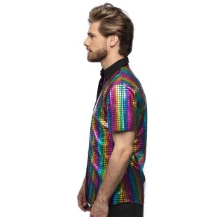 Chemise Disco diamond arc en ciel 2