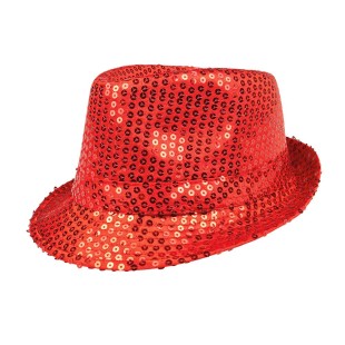 Chapeau funk paillettes rouge 2