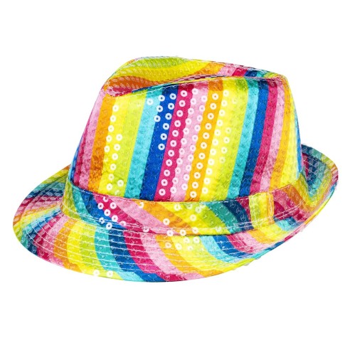 Chapeau funk paillettes multicolores
