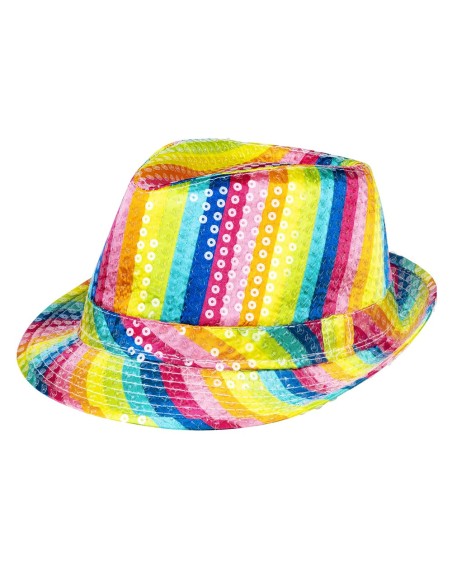 Chapeau funk paillettes multicolores
