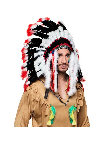 Accessoire déguisement - Coiffe indienne luxe