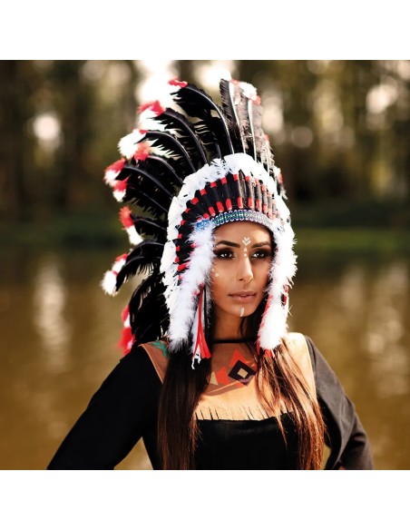 Accessoire déguisement - Coiffe indienne luxe