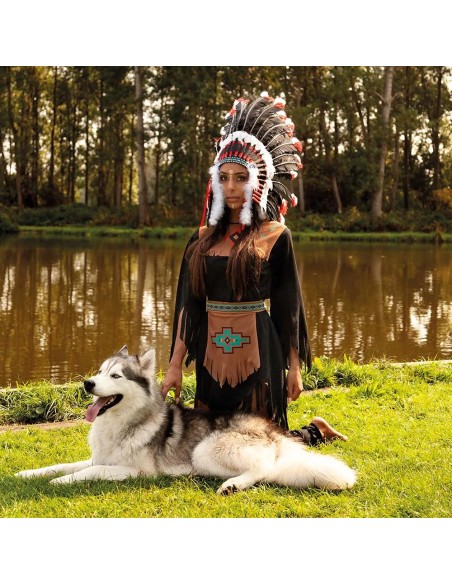 Accessoire déguisement - Coiffe indienne luxe