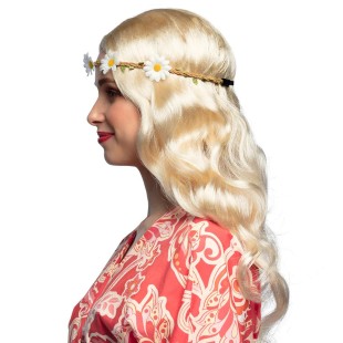 Perruque Hippie blonde avec bandeau 2