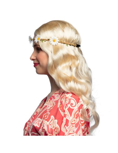 Perruque Hippie blonde avec bandeau