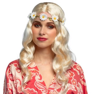 Perruque Hippie blonde avec bandeau