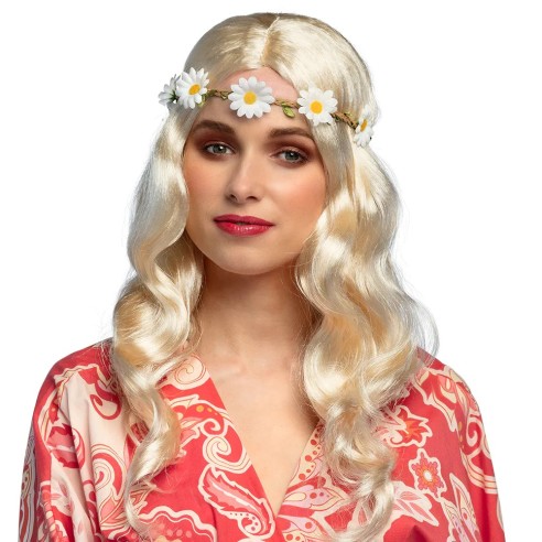 Perruque Hippie blonde avec bandeau