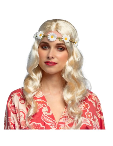 Perruque Hippie blonde avec bandeau