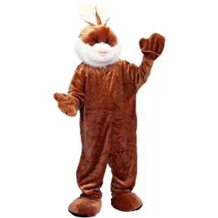 Mascotte de lapin marron pour adulte