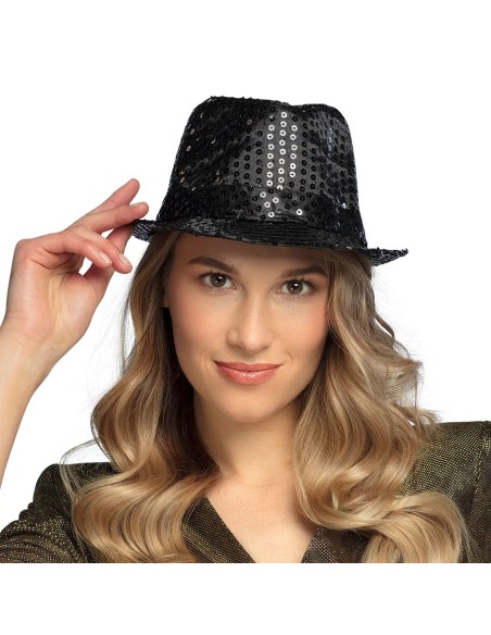 Chapeau funk paillettes noir