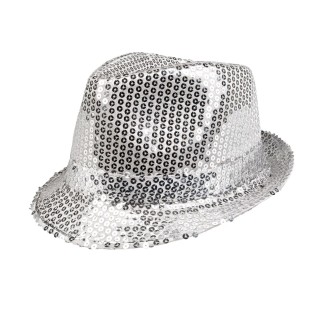 Chapeau funk paillettes argent 2