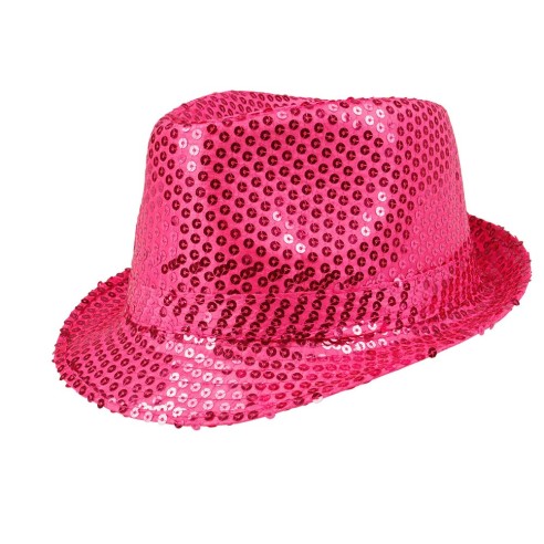 Chapeau funk paillettes rose