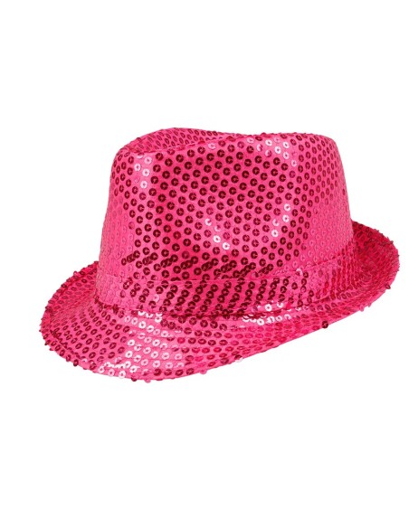 Chapeau funk paillettes rose