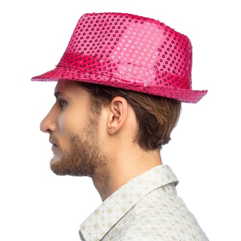Chapeau funk paillettes rose