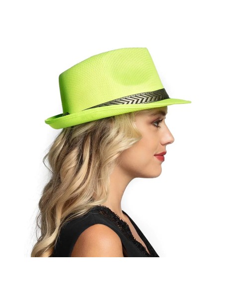 Chapeau funky vert fluo