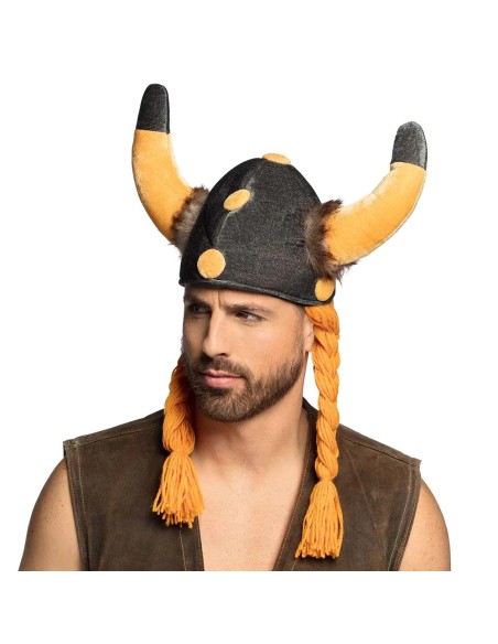 Chapeau viking avec cheveux