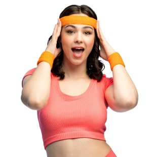 Set 3 bandeaux éponge - orange fluo