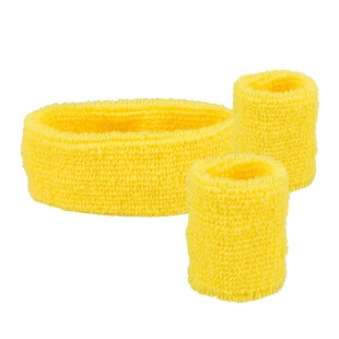 Set 3 bandeaux éponge - jaune fluo 2