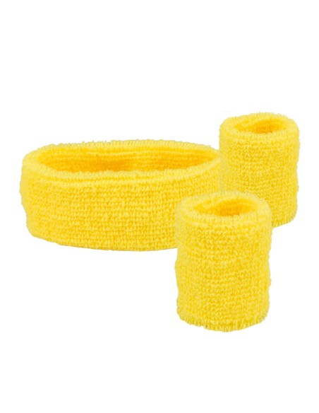 Set 3 bandeaux éponge - jaune fluo