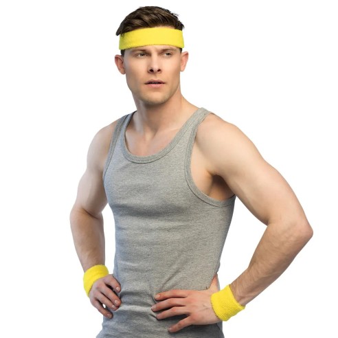 Set 3 bandeaux éponge - jaune fluo