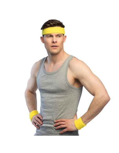 Set 3 bandeaux éponge - jaune fluo