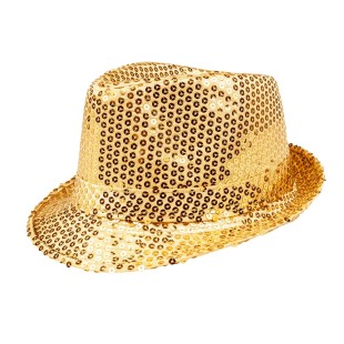 Chapeau funk paillettes or 2
