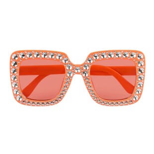 Lunettes bling bling orange 2