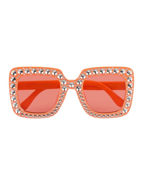 Lunettes bling bling orange