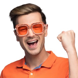 Lunettes bling bling orange