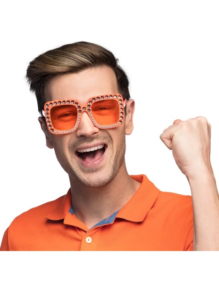 Lunettes bling bling orange
