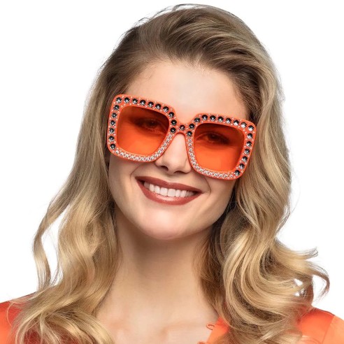 Lunettes bling bling orange