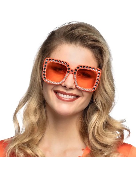 Lunettes bling bling orange