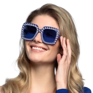 Lunettes bling bling bleu