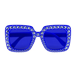 Lunettes bling bling bleu 2