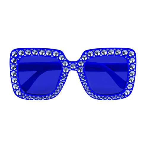 Lunettes bling bling bleu