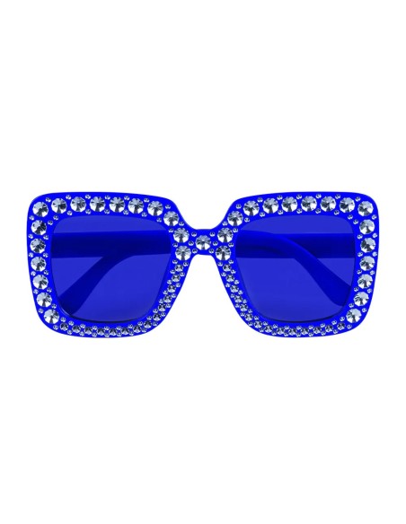 Lunettes bling bling bleu