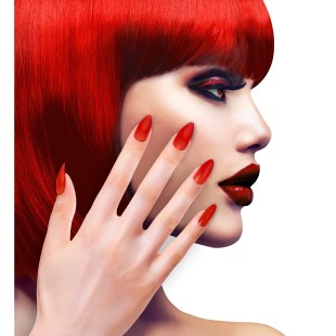 12 faux ongles rouges auto-adhésifs