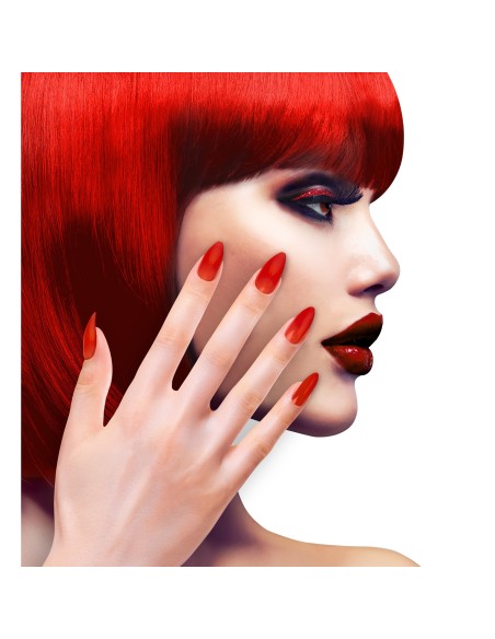 12 faux ongles rouges auto-adhésifs