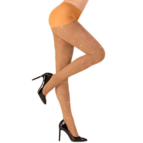 Paire de collants scintillants argent et or Femme chez Festimania