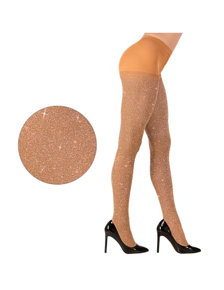 Paire de collants scintillants argent et or Femme chez Festimania