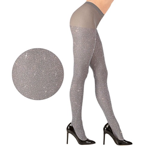 Paire de collants scintillants argent et or Femme chez Festimania